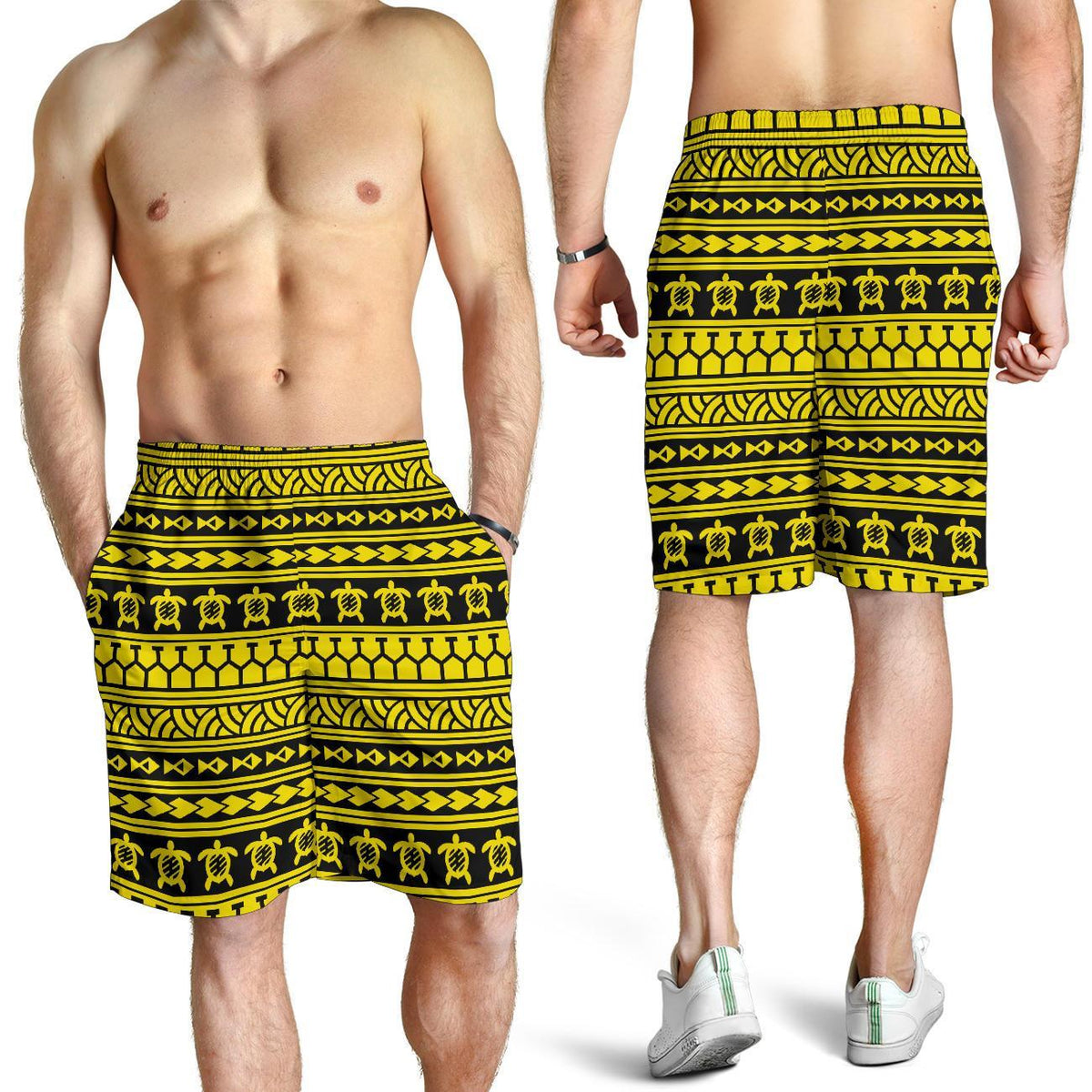 Polynesian Tattoo Tribal Yellow Men's Short - Polynesian Pride
