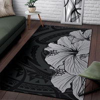 Royal Hibiscus Polynesian Tribal Area Rug Gray AH - Polynesian Pride