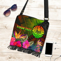 Tahiti Polynesian Personalised Crossbody Boho Handbag - Hibiscus and Banana Leaves One Style One Size Reggae - Polynesian Pride