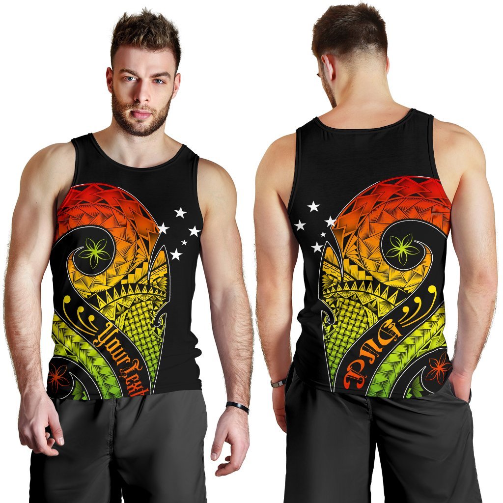 Papua New Guinea Personalised Men's Tank Top - PNG Bird And Polynesian Decorative Pattern - Polynesian Pride