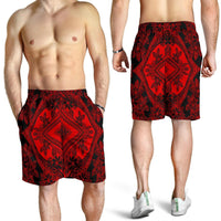 Polynesian Plumeria Mix Red Black Men's Short - Polynesian Pride