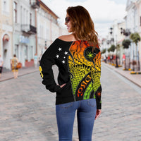 Papua New Guinea Personalised Women's Off Shoulder Sweater - PNG Bird And Polynesian Decorative Pattern - Polynesian Pride