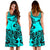 Polynesian Midi Dress - Cyan Turtle - Polynesian Pride