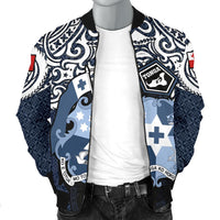 Tonga Polynesian Bomber Jacket (Men) - Tongan Pride (Blue) - Polynesian Pride