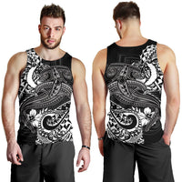 Pohnpei Men's Tank Top - White Shark Polynesian Tattoo White - Polynesian Pride