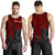Pohnpei Personalised Men's Tank Top - Pohnpei Seal In Heartbeat Patterns Style (Red) - Polynesian Pride