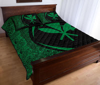 Hawaii Kanaka Polynesian Quilt Bed Set - Circle Style Green - Polynesian Pride