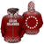 Cook Islands Polynesian Zip up Hoodie Fog Red Unisex Red - Polynesian Pride