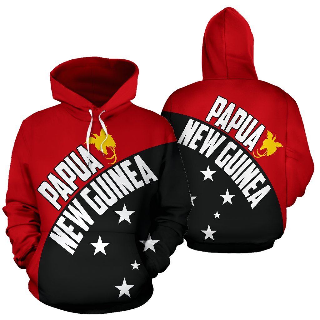 Papua New Guinea Hoodie Papua New Guines Flag Unisex Red And Black - Polynesian Pride