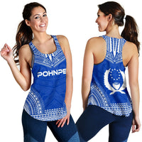 Pohnpei Women's Racerback Tank - Polynesian Chief Flag Version - Polynesian Pride