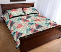 Hawaii Quilt Bed Set Tropical Leaf Triangle Pattern AH - Polynesian Pride