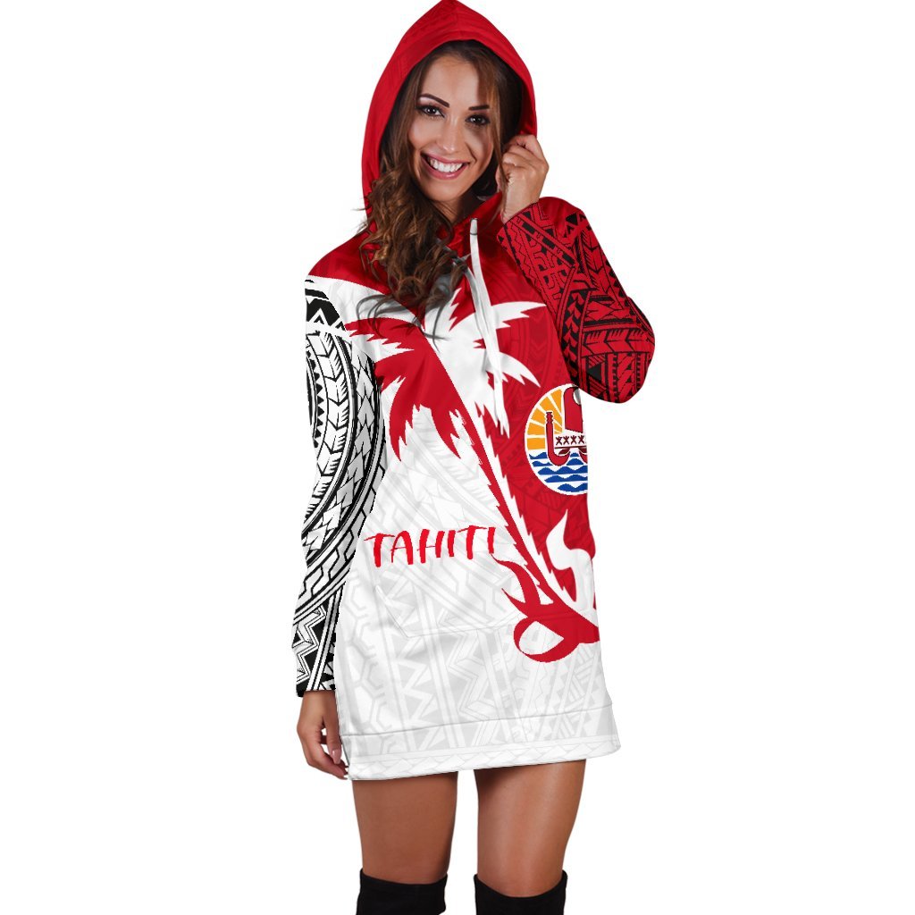 Tahiti Polynesian Coconut Tree Hoodie Dress - Polynesian Pride