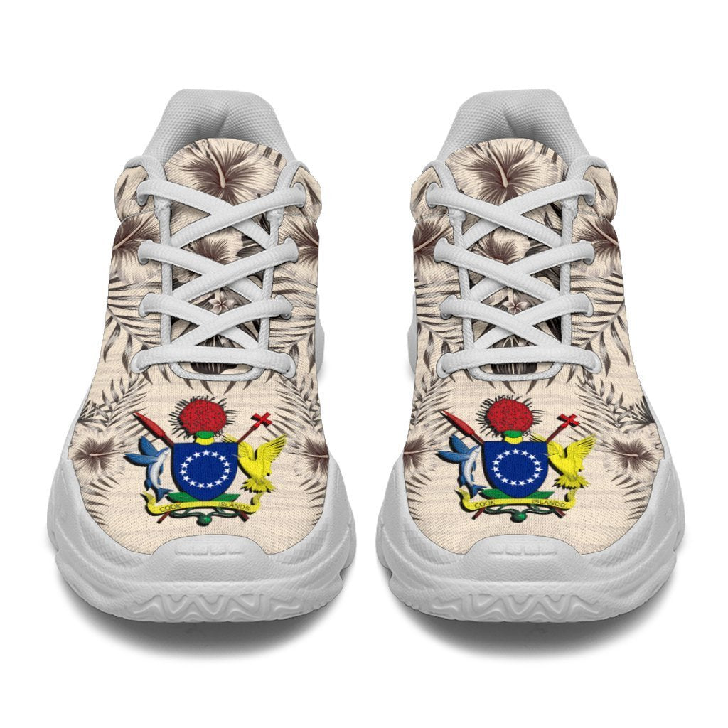 Cook Islands 1 Chunky Sneakers - The Beige Hibiscus - Polynesian Pride