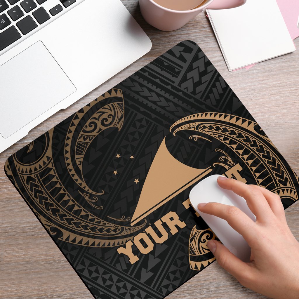Tokelau Polynesian Custom Personalised Mouse Pad - Gold Tribal Wave - Polynesian Pride