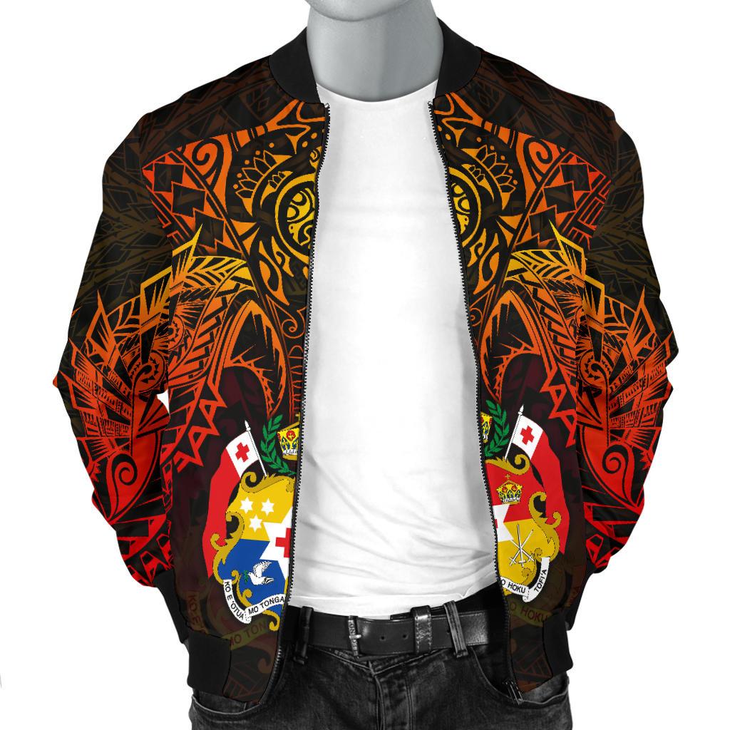 Tonga Polynesian Bomber Jacket (Men) - Red Manta Ray - Polynesian Pride
