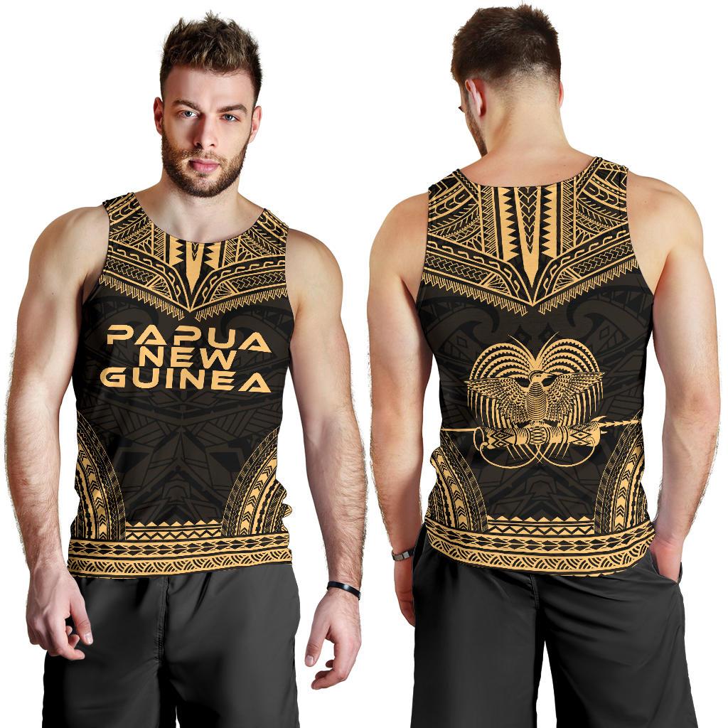 Papua New Guinea Men's Tank Top - Polynesian Chief Gold Version - Polynesian Pride