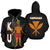 Polynesian Hawaii Zip up Hoodie Ku Hawaiian God of the Myths and Legends Unisex Black - Polynesian Pride