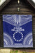 Cook Islands Premium Quilt - Cook Islands Flag Polynesian Chief Blue Version - Polynesian Pride