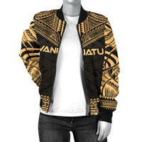 Vanuatu Polynesian Chief Women'S Bomber Jacket - Gold Version - Polynesian Pride