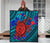 Hawaii Polynesian Premium Quilt - Hawaii Red Turtle Map & Purple Hibiscus - Polynesian Pride
