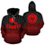 Tahiti Polynesian Hoodie Red Black Pride Map nd Seal Unisex Black - Polynesian Pride