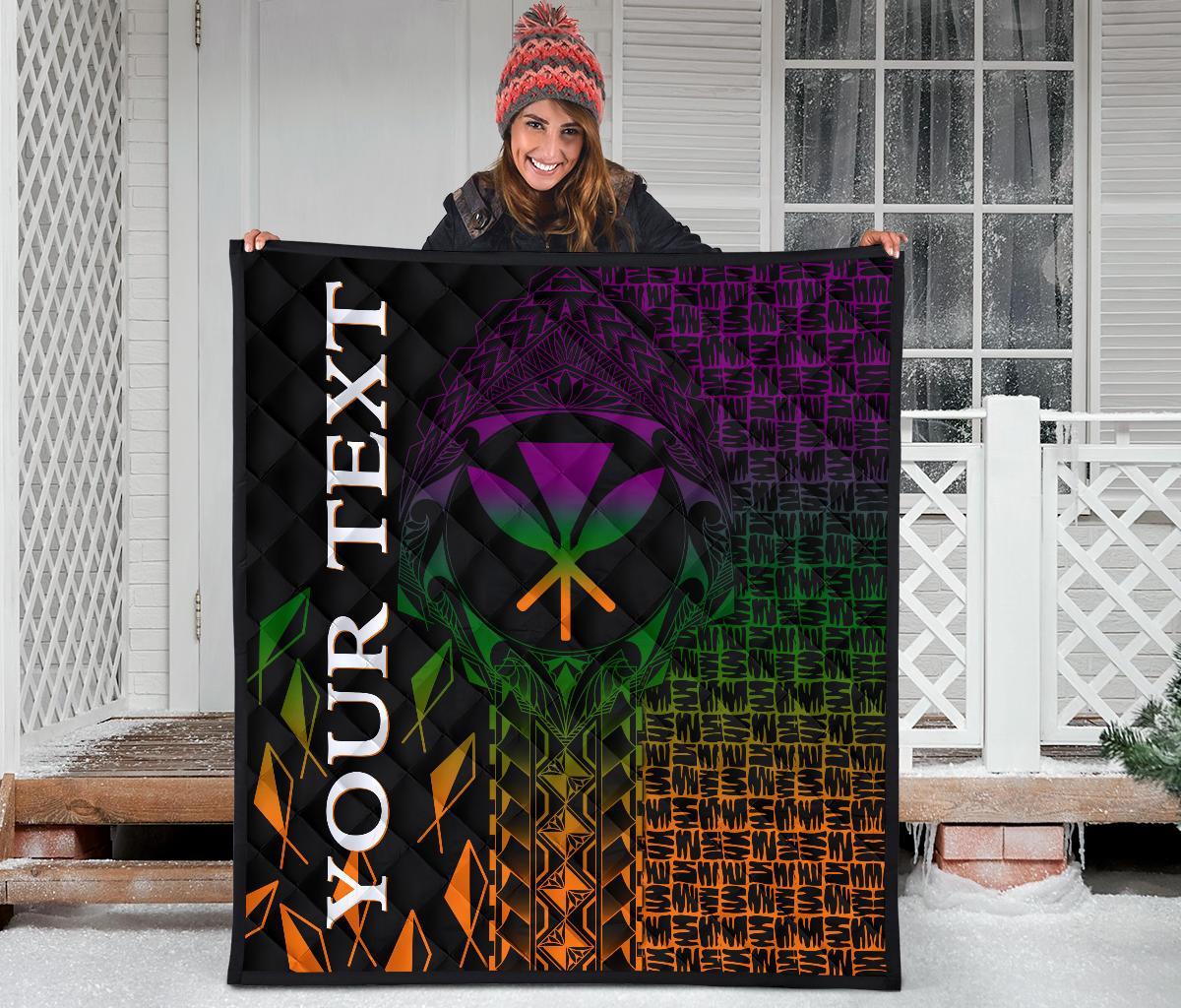 Hawaii Custom Personalised Premium Quilt - Kanaka Maoli Rocket Style - Polynesian Pride