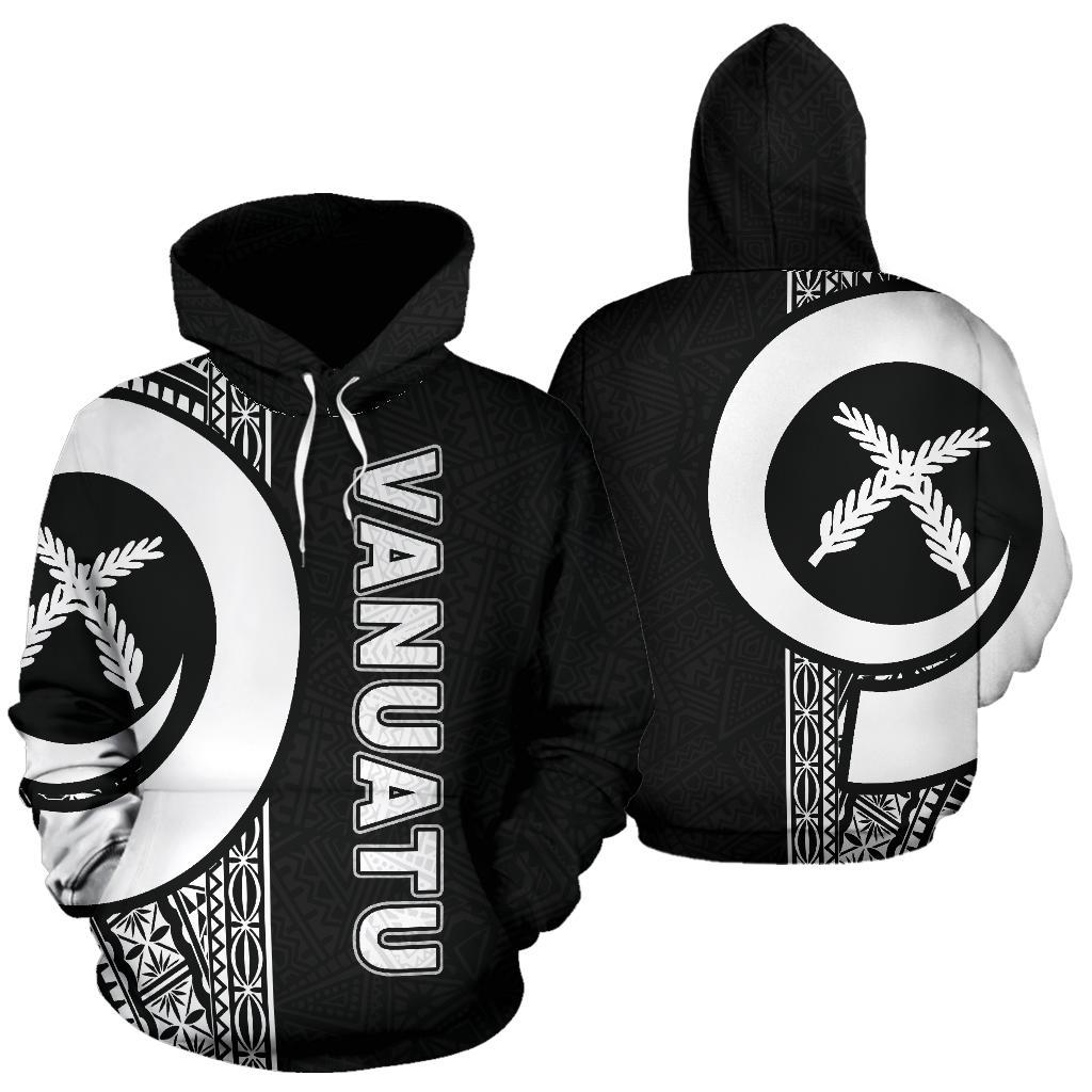 Vanuatu Polynesian Hoodie White Line Unisex White - Polynesian Pride