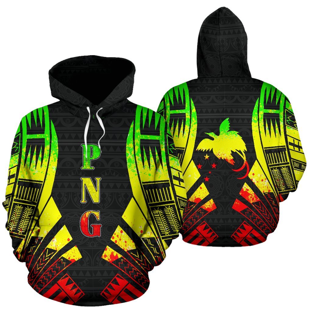 Papua New Guinea Polynesian ll Over Hoodie Reggae Tattoo Unisex Reggae - Polynesian Pride
