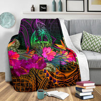 Guam Polynesian Premium Blanket - Summer Hibiscus - Polynesian Pride