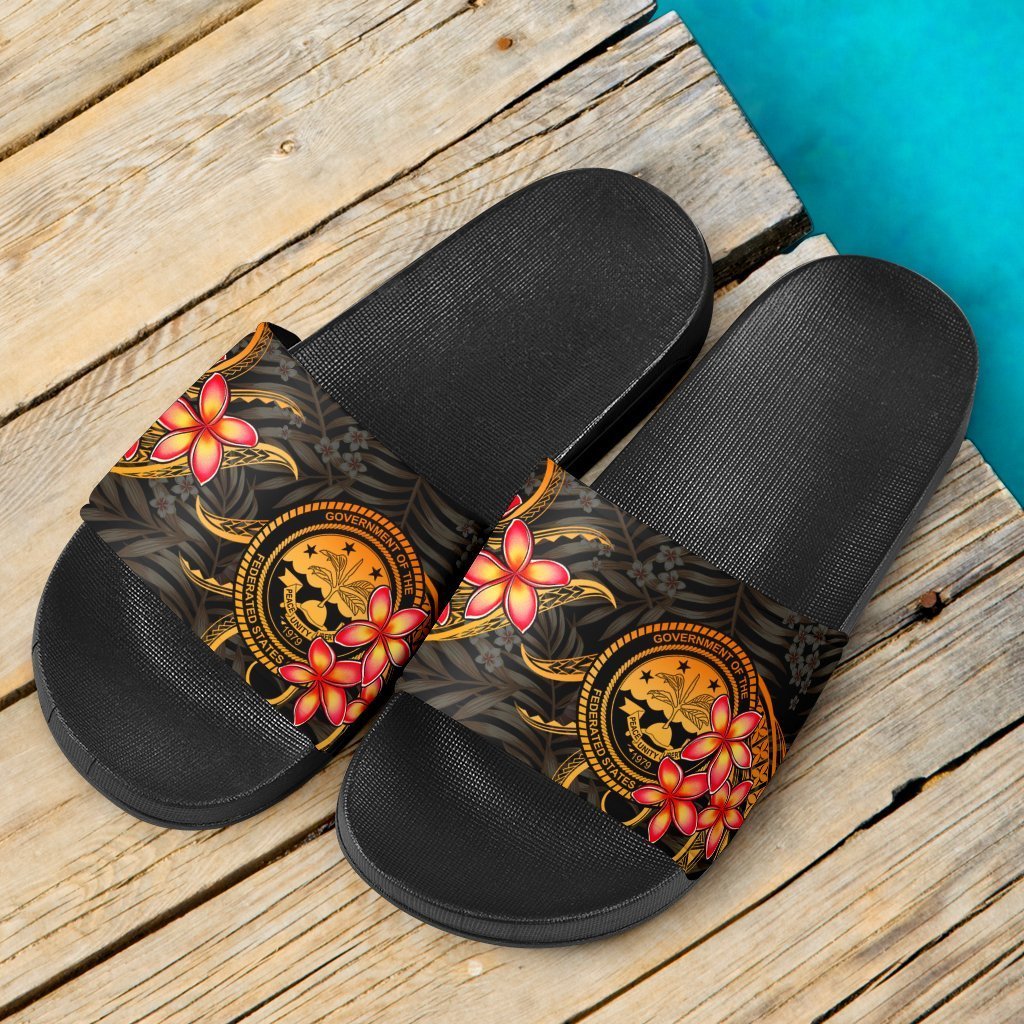 Federated States of Micronesia Slide Sandals - Gold Plumeria - Polynesian Pride