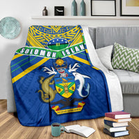 Solomon Islands Premium Blanket Simple Coat Of Arms Rugby - Polynesian Pride