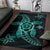 Kanaka Map Hibiscus Plumeria Turtle Art Polynesian Area Rug Turquoise AH - Polynesian Pride