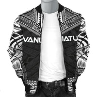 Vanuatu Polynesian Chief Men's Bomber Jacket - Black Version - Polynesian Pride