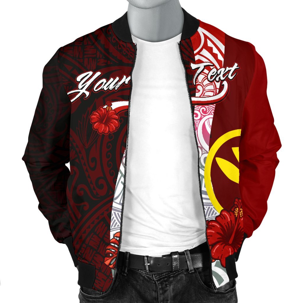 Hawaii Polynesian Custom Personalised Men's Bomber Jacket - Coat Of Arm With Hibiscus - Polynesian Pride