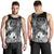 Pohnpei Men's Tank Top - Humpback Whale with Tropical Flowers (White) White - Polynesian Pride