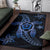 Kanaka Map Hibiscus Plumeria Turtle Art Polynesian Area Rug Blue AH - Polynesian Pride