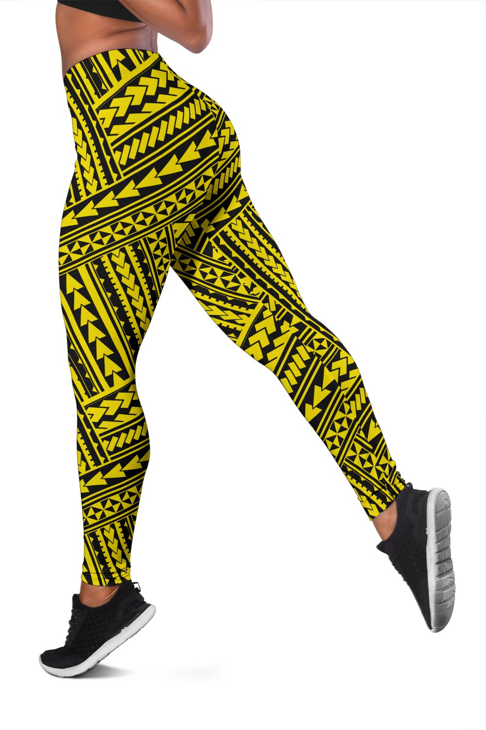 Polynesian Nation Yellow Hawaii Women's Leggings AH - Polynesian Pride