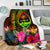 Guam Polynesian Personalised Premium Blanket - Hibiscus and Banana Leaves - Polynesian Pride