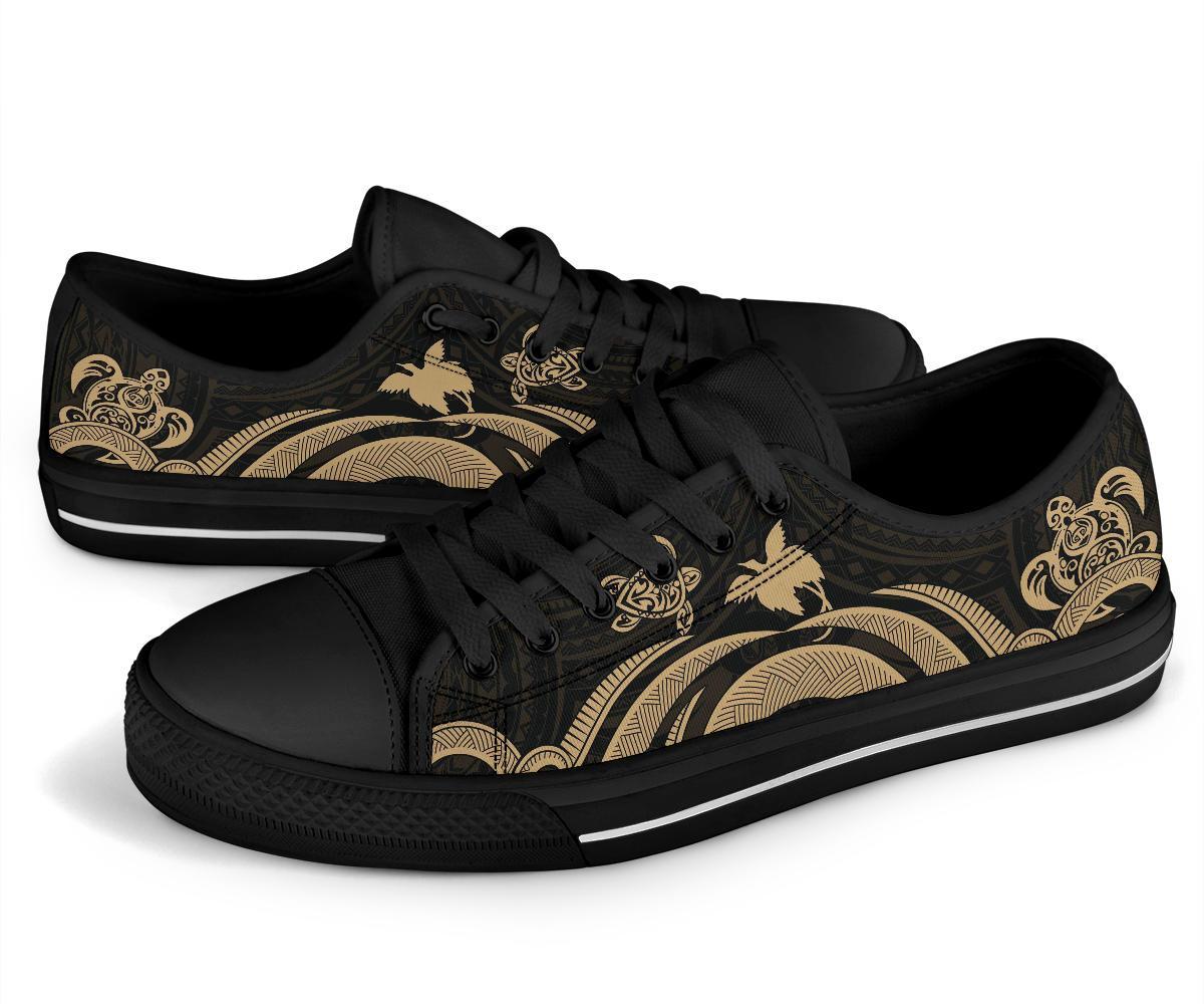 Papua New Guinea Low Top Canvas Shoes - Gold Tentacle Turtle - Polynesian Pride