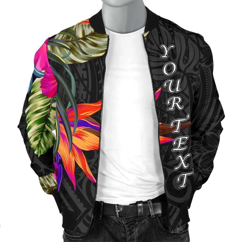 Polynesian Custom Personalised Men's Bomber Jacket - Hibiscus Pattern - Polynesian Pride