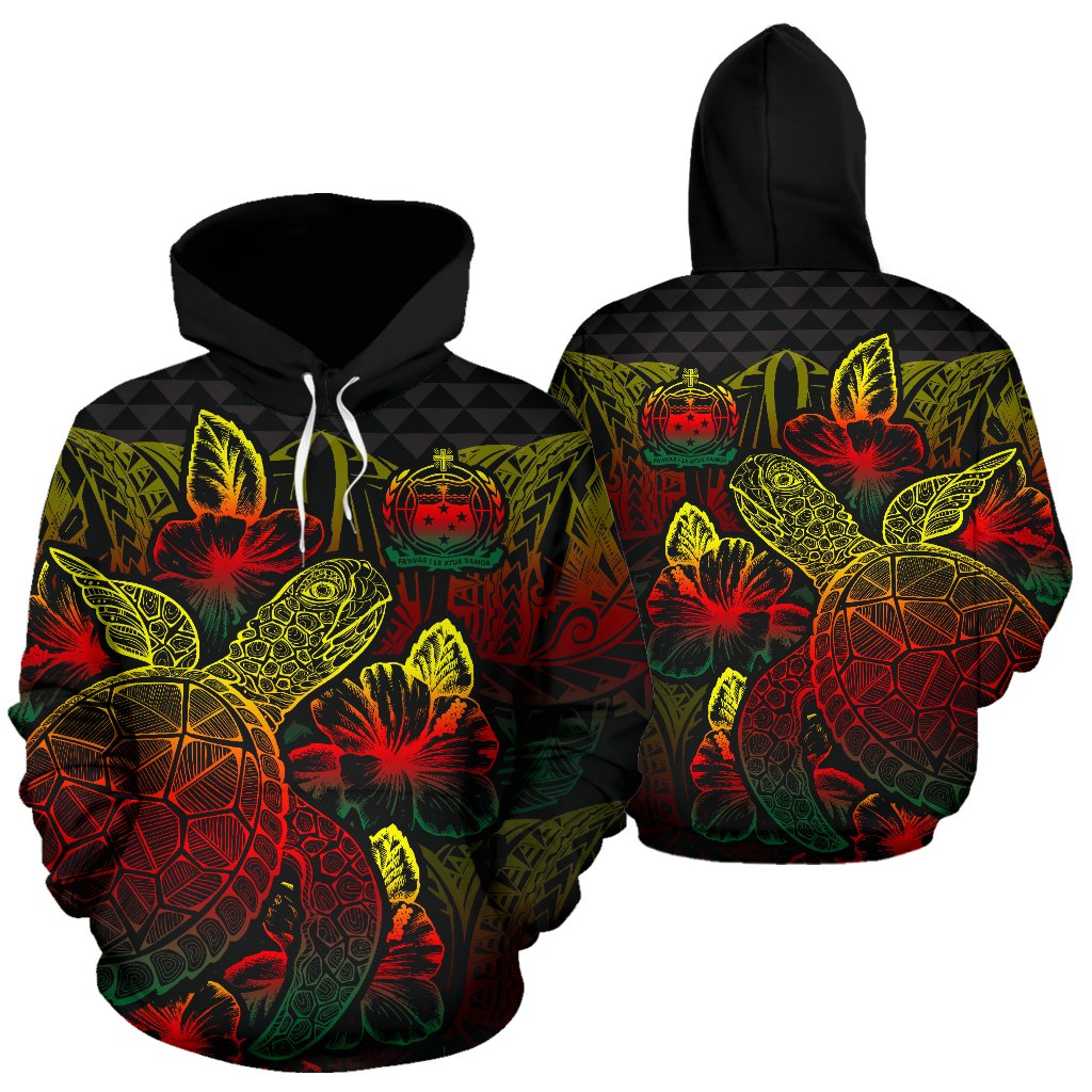 Samoa Polynesian Hoodie Turtle Hibiscus Reggae Unisex Reggae - Polynesian Pride