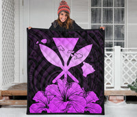 Hawaiian Kanaka Premium Quilt Hibiscus Polynesian Love Pink - Polynesian Pride
