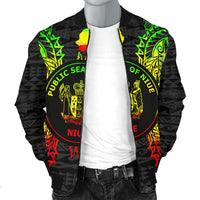 Niue Polynesian Men's Bomber Jacket Map Reggae - Polynesian Pride