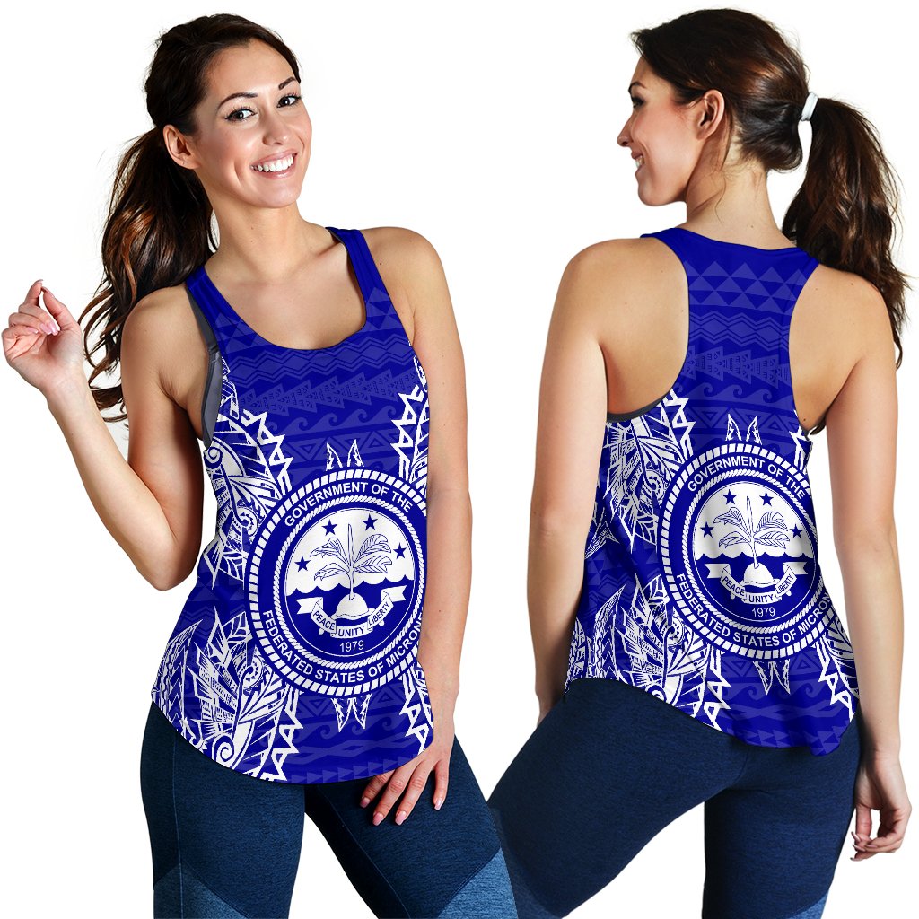Federated States Of Micronesian Polynesian Women Tank Top Map Blue - Polynesian Pride
