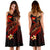 Hawaii Polynesian Midi Dress - Plumeria Flowers And Waves - Polynesian Pride