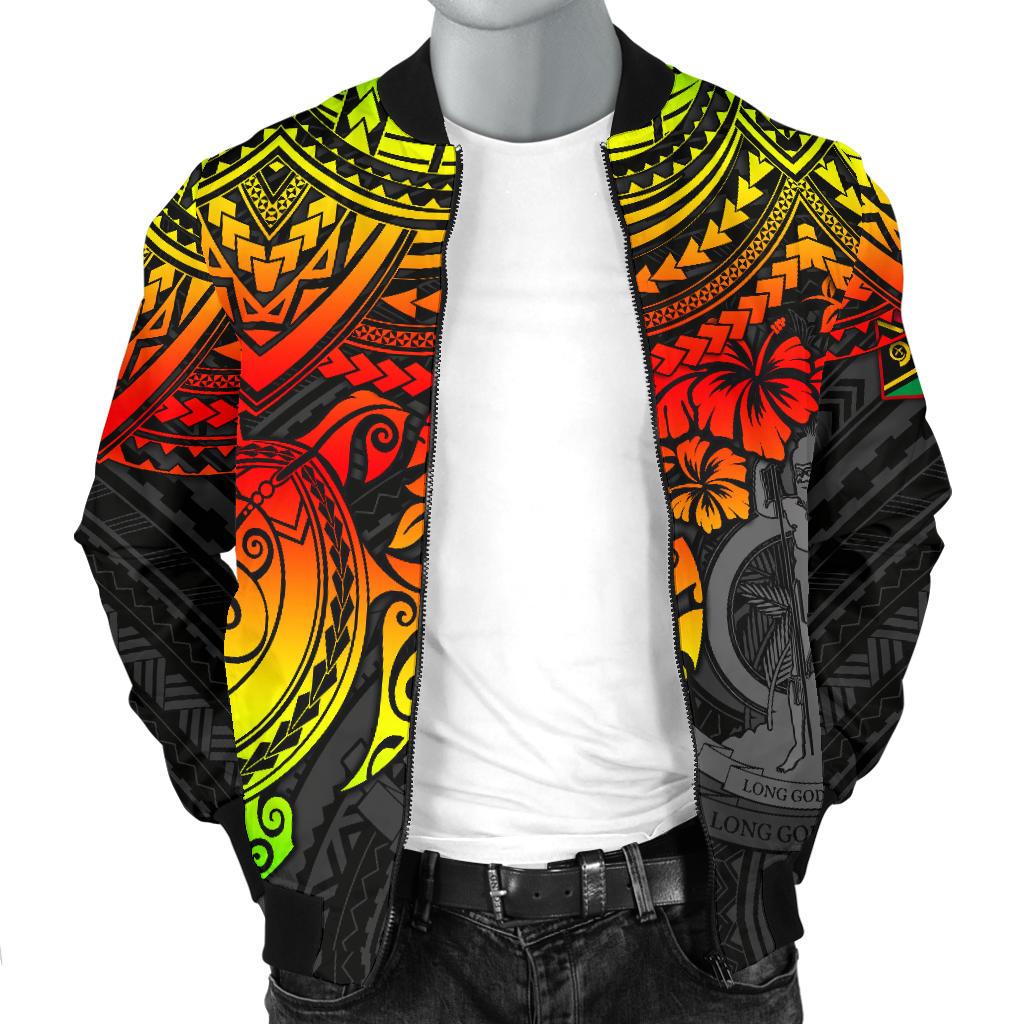 Vanuatu Polynesian Bomber Jacket (Men) - Reggae Turtle - Polynesian Pride