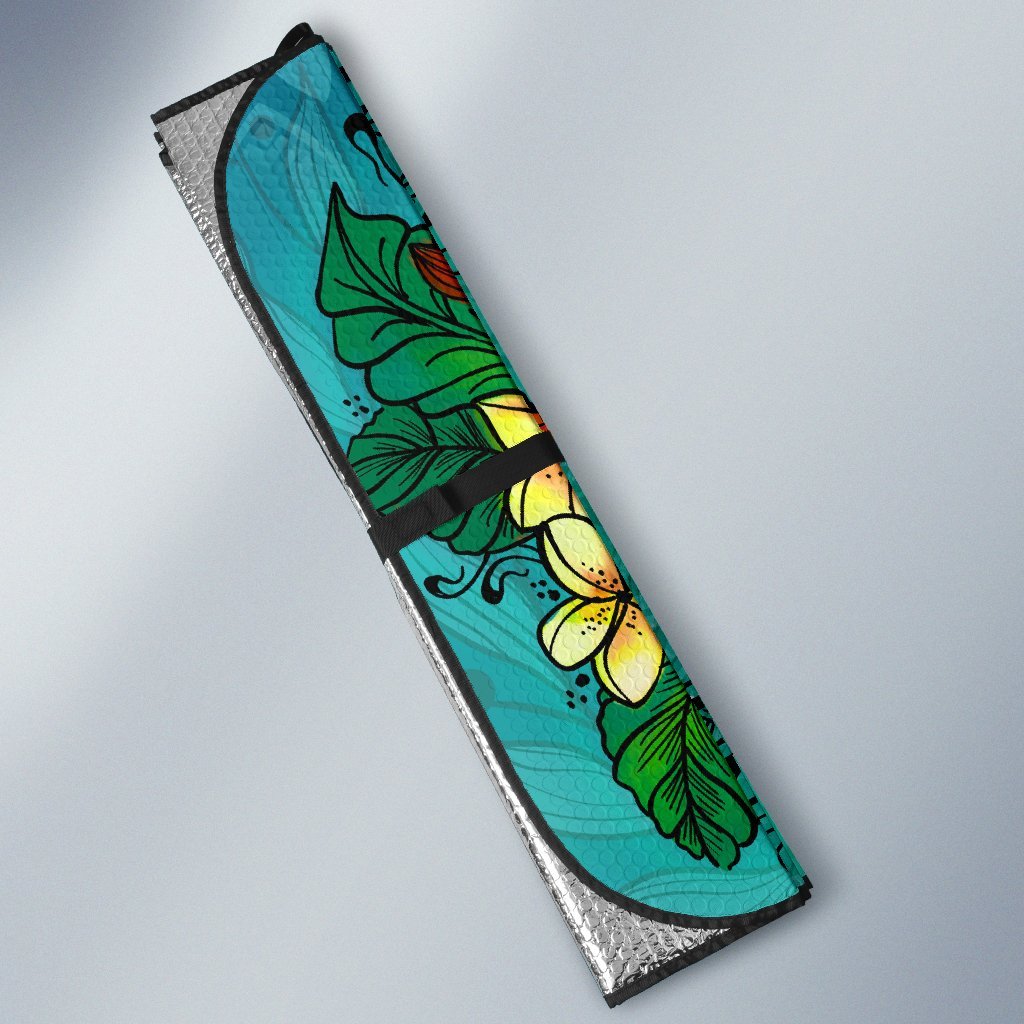 Vanuatu Auto Sun Shade - Tropical Flowers Style - Polynesian Pride