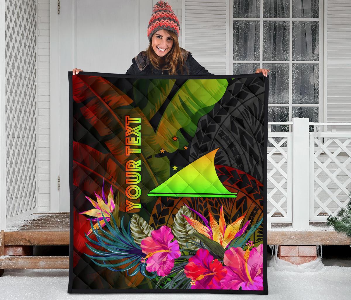Tokelau Polynesian Personalised Premium quilt - Hibiscus and Banana Leaves - Polynesian Pride