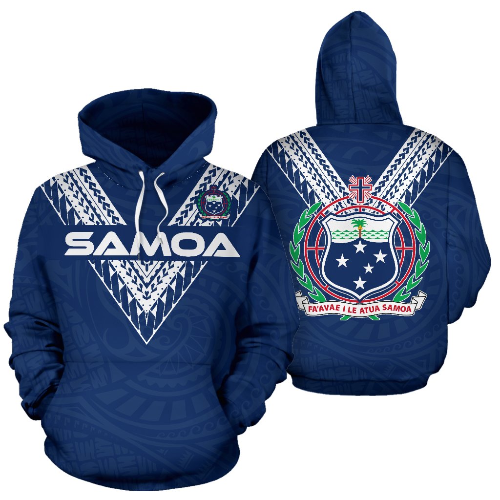 Samoa Polynesian All Over Hoodie Unisex White - Polynesian Pride