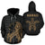 Polynesian Kakau Hula Girl Turtle Hibiscus Hawaii Zip Hoodie Gold Unisex Gold - Polynesian Pride